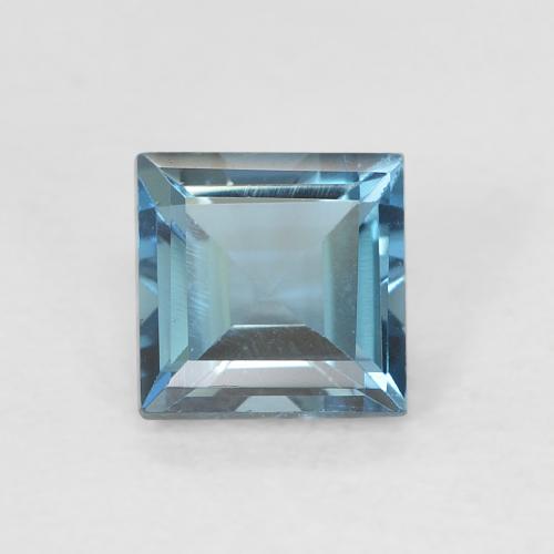 0.76ct طبيعي أزرق لندنى توباز, مربع, VVS-VS