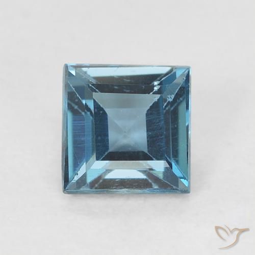 0.71ct طبيعي أزرق لندنى توباز, مربع, VVS-VS