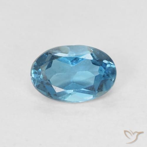 0.62ct طبيعي أزرق لندنى توباز, بيضوي, VVS-VS