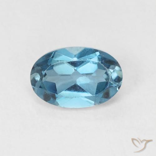 0.58ct طبيعي أزرق لندنى توباز, بيضوي, VVS