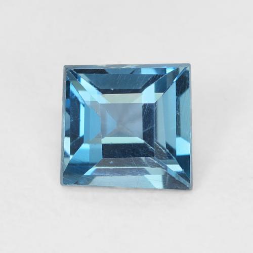 0.65ct طبيعي أزرق لندنى توباز, مربع, VVS