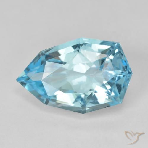 11.95ct طبيعي الأزرق السويسري توباز, شكل الكمثرى, VVS