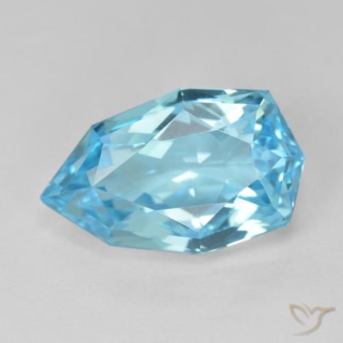 10.90ct طبيعي الأزرق السويسري توباز, شكل الكمثرى, VVS