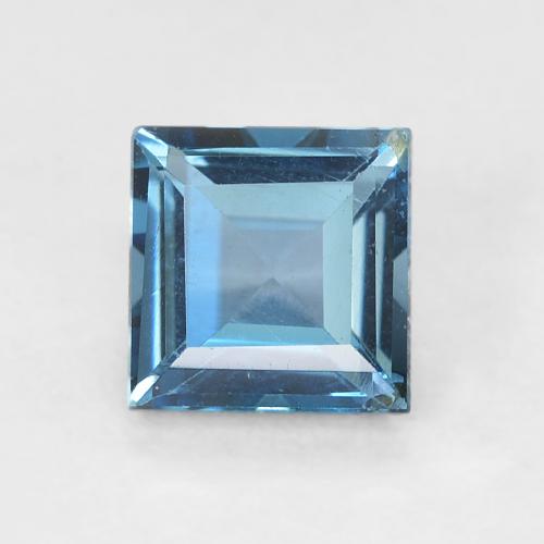 0.81ct طبيعي أزرق لندنى توباز, مربع, VVS-VS
