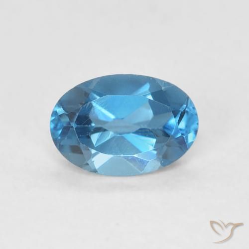 0.61ct طبيعي أزرق لندنى توباز, بيضوي, VVS-VS