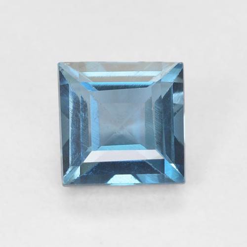 0.82ct طبيعي أزرق لندنى توباز, مربع, VVS-VS
