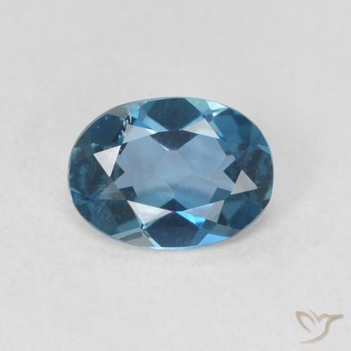 0.74ct طبيعي أزرق لندنى توباز, بيضوي, VVS-VS