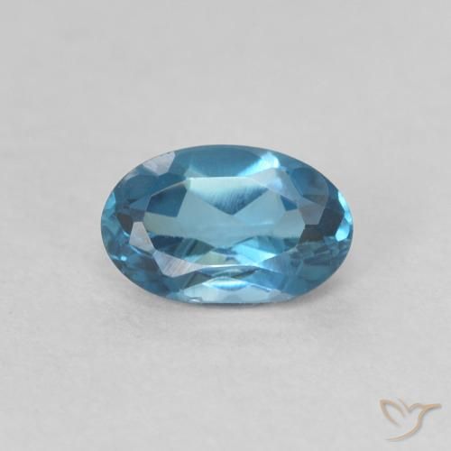 0.60ct طبيعي أزرق لندنى توباز, بيضوي, VVS-VS