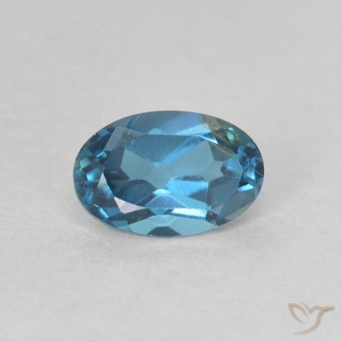 0.61ct طبيعي أزرق لندنى توباز, بيضوي, VVS-VS