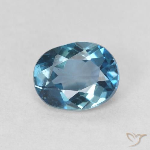 0.81ct طبيعي أزرق لندنى توباز, بيضوي, قليلا جدا