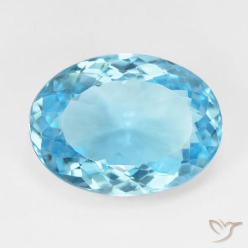 16.90ct طبيعي الأزرق السويسري توباز, بيضوي, VVS-VS