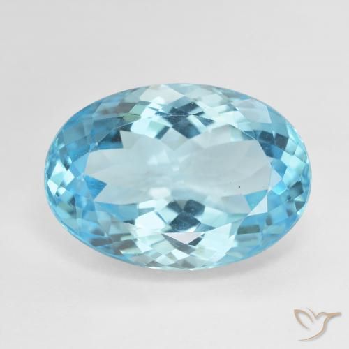 15.02ct طبيعي الأزرق السويسري توباز, بيضوي, VVS-VS