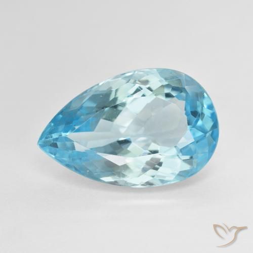 12.40ct طبيعي الأزرق السويسري توباز, شكل الكمثرى, VVS-VS