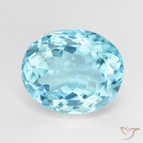 13.82ct طبيعي الأزرق السويسري توباز, بيضوي, VVS-VS