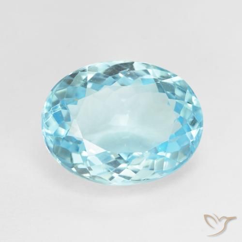 9.81ct طبيعي الأزرق السويسري توباز, بيضوي, VVS-VS