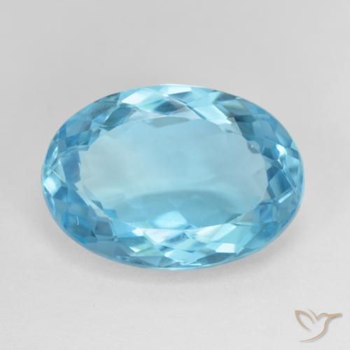 10.59ct طبيعي الأزرق السويسري توباز, بيضوي, VVS