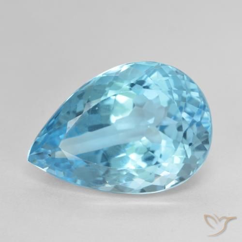 12.53ct طبيعي الأزرق السويسري توباز, شكل الكمثرى, VVS