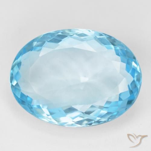 15.69ct طبيعي الأزرق السويسري توباز, بيضوي, VVS
