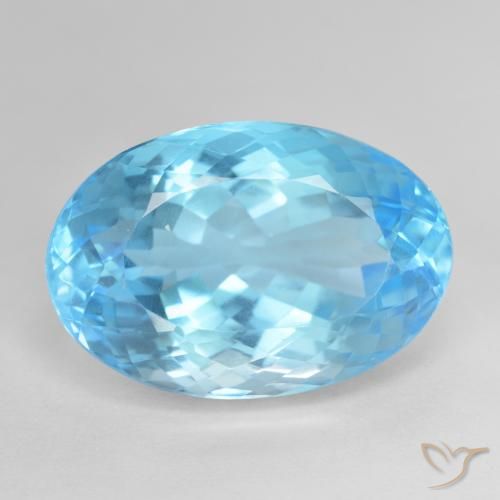 25.28ct طبيعي الأزرق السويسري توباز, بيضوي, VVS