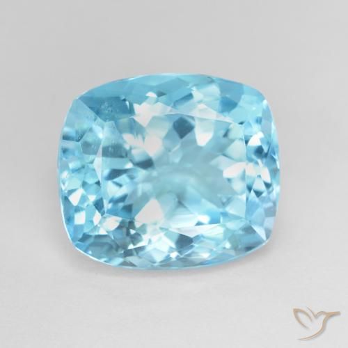 13.02ct طبيعي الأزرق السويسري توباز, وسادة, VVS-VS, Photo A