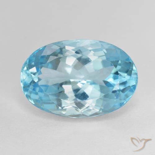 13.40ct طبيعي أزرق سماوى توباز, بيضوي, قليلا جدا
