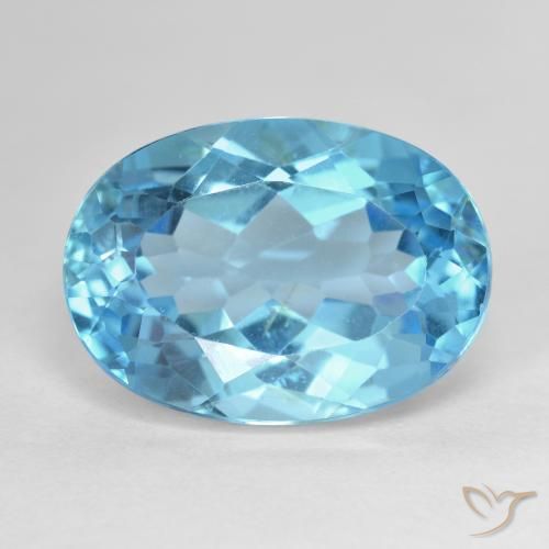 16.90ct طبيعي الأزرق السويسري توباز, بيضوي, VVS-VS