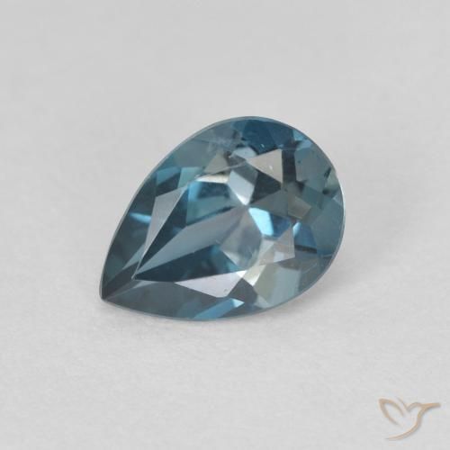 0.80ct طبيعي أزرق لندنى توباز, شكل الكمثرى, VVS-VS