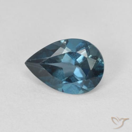 0.80ct طبيعي أزرق لندنى توباز, شكل الكمثرى, VVS-VS