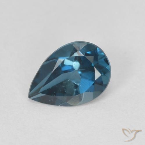 0.78ct طبيعي أزرق لندنى توباز, شكل الكمثرى, VVS-VS
