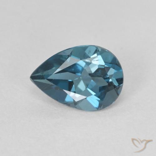 0.76ct طبيعي أزرق لندنى توباز, شكل الكمثرى, VVS-VS