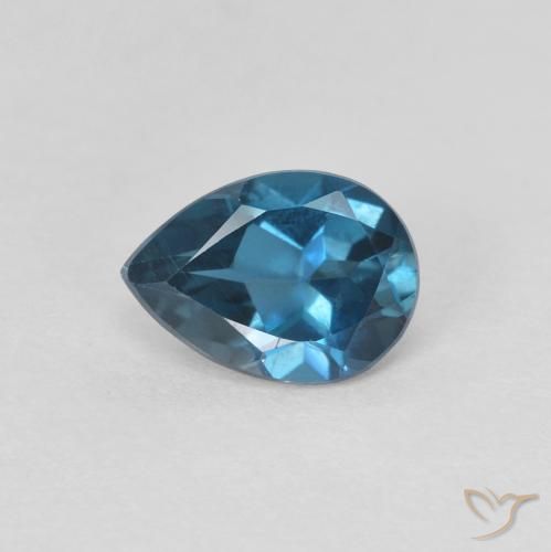 0.80ct طبيعي أزرق لندنى توباز, شكل الكمثرى, VVS-VS