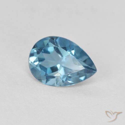 0.87ct طبيعي أزرق لندنى توباز, شكل الكمثرى, قليلا جدا