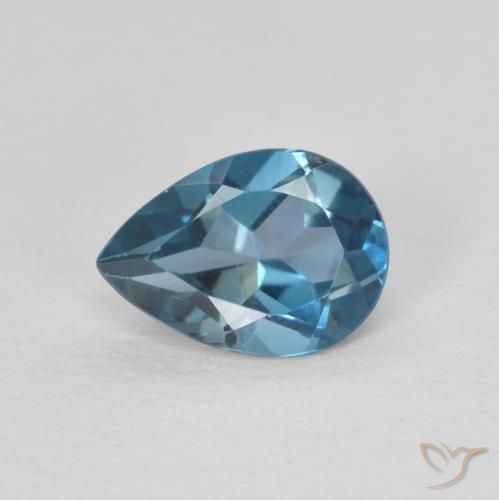 0.80ct طبيعي أزرق لندنى توباز, شكل الكمثرى, VVS