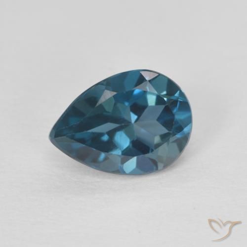 0.87ct طبيعي أزرق لندنى توباز, شكل الكمثرى, VVS