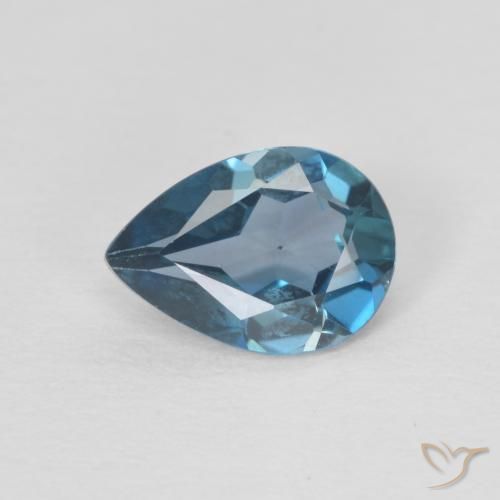 0.74ct طبيعي أزرق لندنى توباز, شكل الكمثرى, VVS