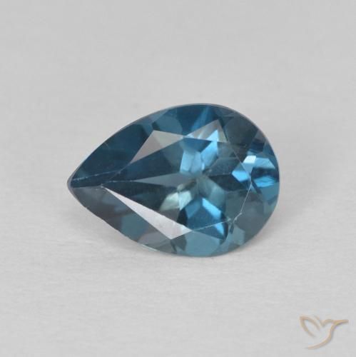 0.79ct طبيعي أزرق لندنى توباز, شكل الكمثرى, قليلا جدا