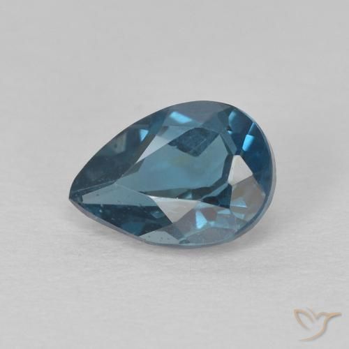 0.88ct طبيعي أزرق لندنى توباز, شكل الكمثرى, قليلا جدا