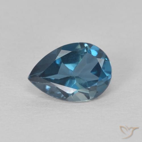 0.87ct طبيعي أزرق لندنى توباز, شكل الكمثرى, قليلا جدا