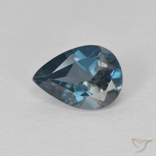 0.74ct طبيعي أزرق لندنى توباز, شكل الكمثرى, قليلا جدا