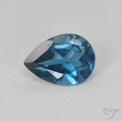 0.84ct طبيعي أزرق لندنى توباز, شكل الكمثرى, قليلا جدا
