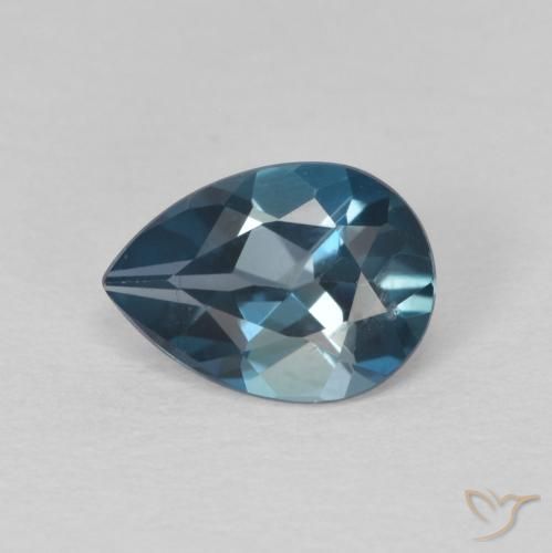 0.83ct طبيعي أزرق لندنى توباز, شكل الكمثرى, قليلا جدا