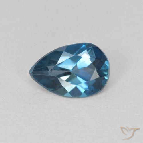 0.65ct طبيعي أزرق لندنى توباز, شكل الكمثرى, قليلا جدا