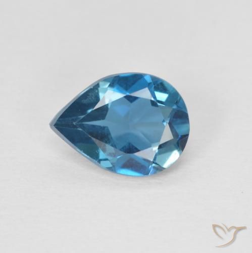 0.80ct طبيعي أزرق لندنى توباز, شكل الكمثرى, VVS