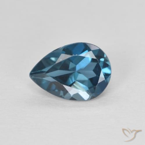 0.85ct طبيعي أزرق لندنى توباز, شكل الكمثرى, VVS