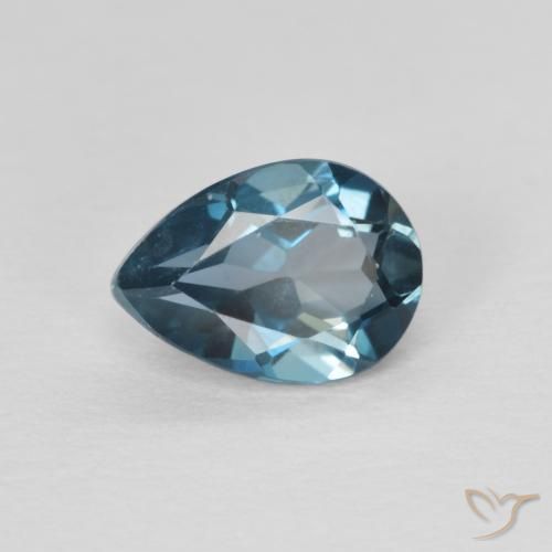 0.88ct طبيعي أزرق لندنى توباز, شكل الكمثرى, VVS