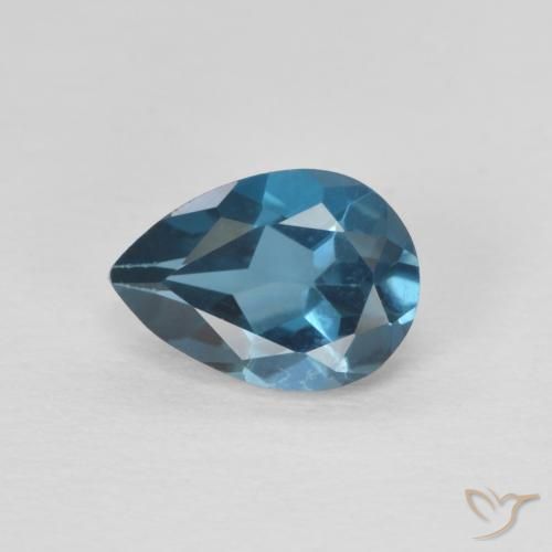 0.88ct طبيعي أزرق لندنى توباز, شكل الكمثرى, VVS