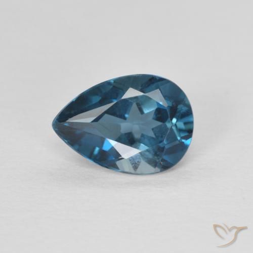 0.85ct طبيعي أزرق لندنى توباز, شكل الكمثرى, VVS
