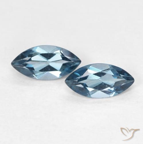 0.87ctw طبيعي أزرق لندنى توباز, ماركيز, VVS