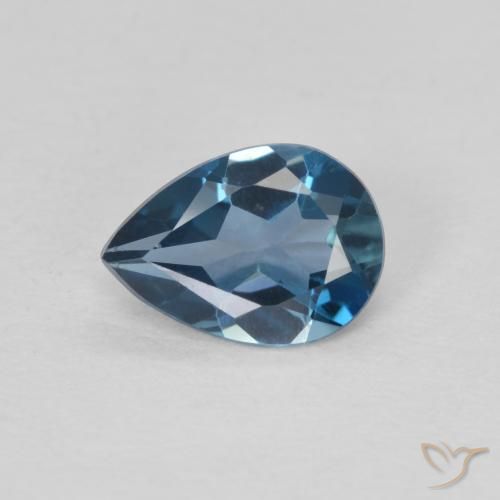 0.75ct طبيعي أزرق لندنى توباز, شكل الكمثرى, VVS-VS