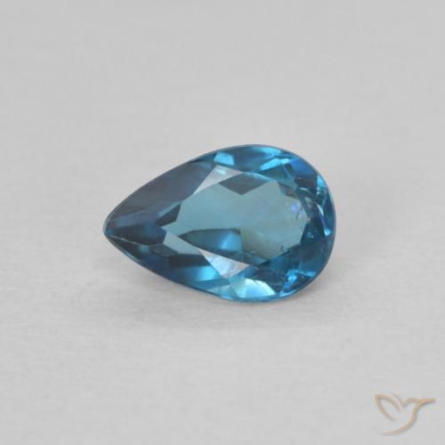 0.53ct طبيعي أزرق لندنى توباز, شكل الكمثرى, قليلا جدا